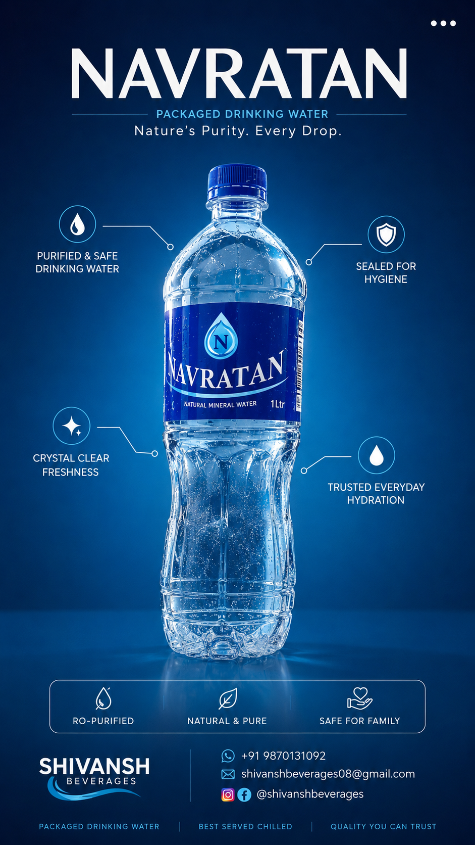 Navratan product poster with bottle highlights
